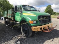 2000 FORD F-650 W/ 12' DUMPING FLAT BED 2WD