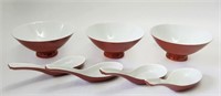 Oriental Soup Bowls with Wonton Soup Spoons