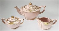 Teapot, Creamer and Sugar Sadler England Pink 1992