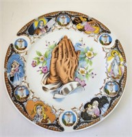 Decorative Plate Religious Prayer Hands Lady Angel