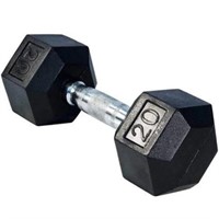 New Rubber Encased Hex Dumbbells, 20 lbs