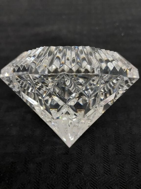 WATERFORD Lismore Diamond paperweight signed