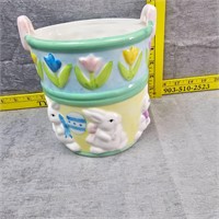 Porcelain Easter Basket Planter