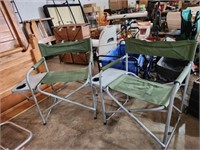 2 outdoor chairs with trays folding