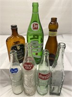 7 Vintage Glass Bottles