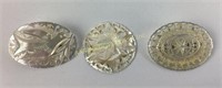 (3) carved MOP brooches, one marked Bethlehem,
