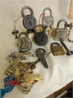 Collection of railroad padlock & key