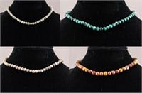 Four Jasper Stone Necklaces
