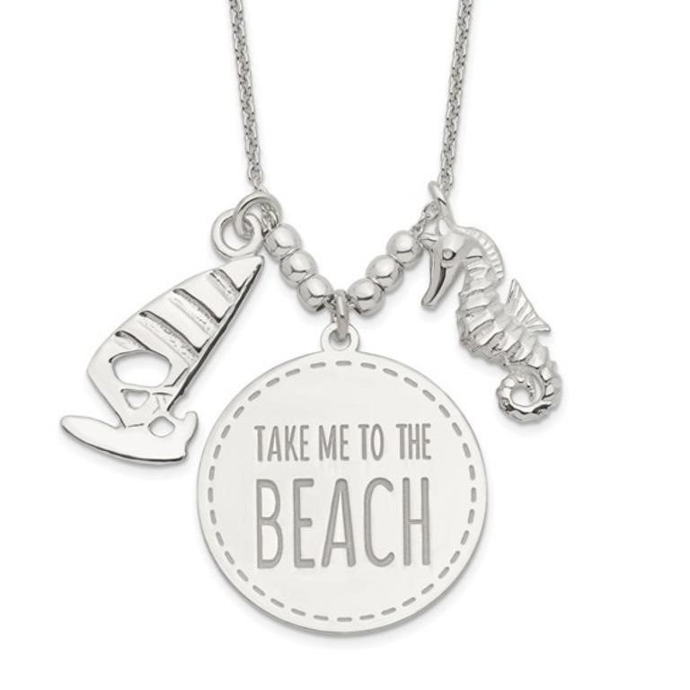 Sterling Silver Take Me to the Beach Necklace