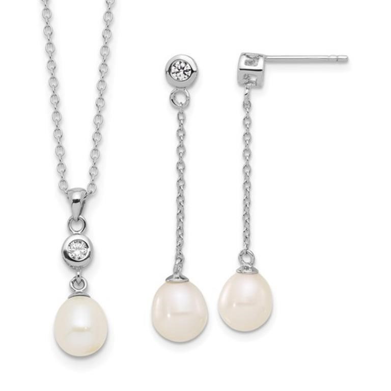 Sterling Silver-Fresh Water Pearl Set