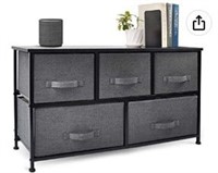 5-Drawer Fabric Drawer Dresser, Charcoal