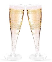 30 Pack Clear Plastic Flutes for Parties, 5 Oz