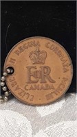 1953 Elizabeth II coronation token turned into a