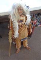 32" TALL NATIVE AMERICAN DOLL / C