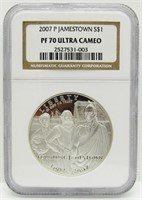 2007P JAMESTOWN SILVER COMMEM NGC PF70UC