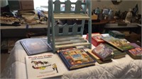 Wooden Shelf w/ variety of children books