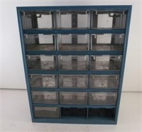 Blue Plastic Organizer 18 Tray Holder (2 Trays