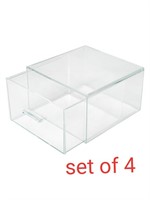 Set of 4, Clear Cube drawer organizer set