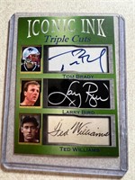 TOM BRADY LARRY BIRD TED WILLIAMS ICONIC INK PRI