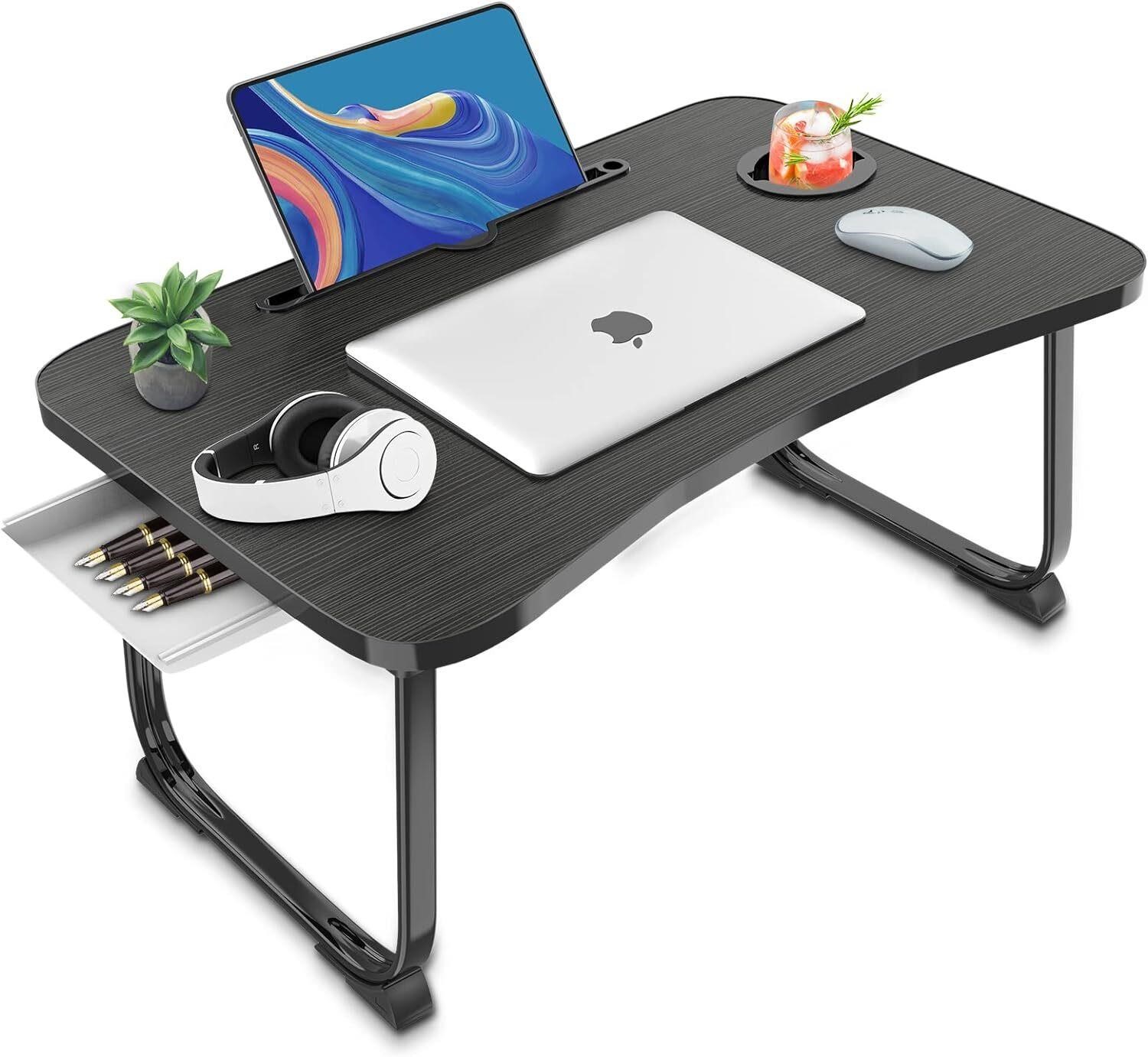 Lap Laptop Desk  Portable Foldable with Drawer