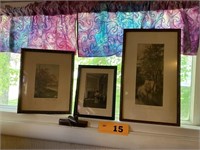 3 VINTAGE WALLACE NUTTING FRAMED PICTURES