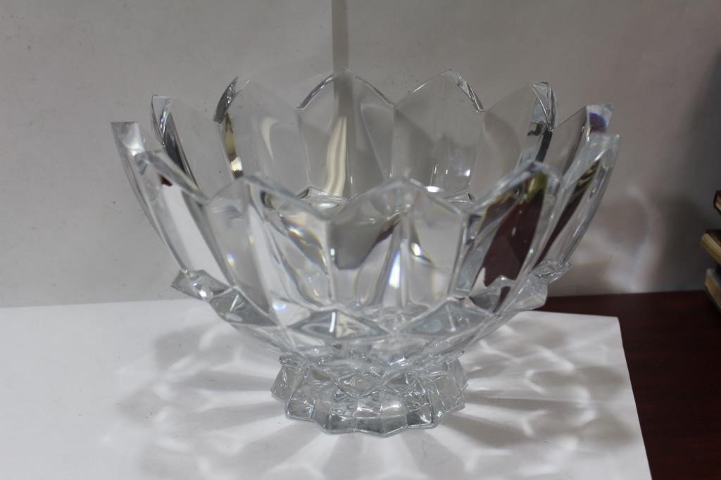 A Large Cut Glass Center Bowl