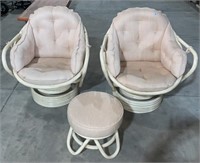 2 Vintage Bentwood Frame Swivel Rocking Chairs &