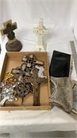 Cross, purses, picture frame
