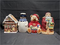 (4) Christmas Cookie Jars