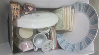 Box Of Misc Vintage China, Cups Etc