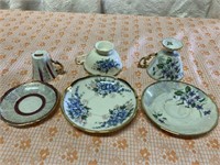 Set of 3 tea cups and sauces