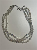 THREE STRAND CRYSTAL NECKLACE