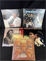 5 vintage Michael Jackson vinyl LP records