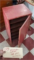 Antique red pine cabinet 17x13x32