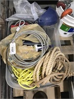 Misc tray - rope, cable, funnels, caulk gun