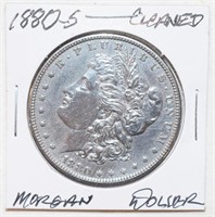 COIN - CLEANED 1880-S MORGAN SILVER DOLLAR