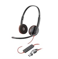 Poly Blackwire 3220 Stereo Headset, USB-C/USB-A, U