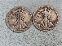1943, 1943S Liberty walking half dollars