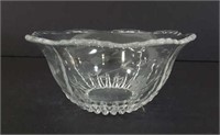 Vtg Etched Cornflower Octagonal Glass Candy Bowl