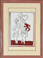 KEITH HARING INK ON PAPER