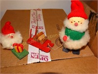 2 Vintage Christmas Elf ornaments made in Sweden