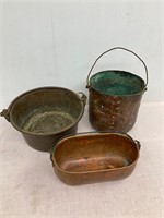Copper pots.