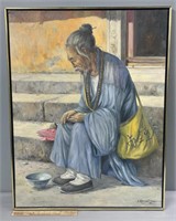 Asian Gentleman Portrait Oil Painting on Canvas