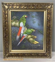 Parrots in Tree Oil Painting on Canvas