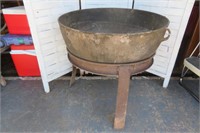 Antique Cast Iron Pot with Base 26.5" DIA 26"
