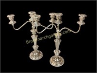 Pair Formal Silver Plate Candleabra