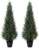 Laiwot 4FT Artificial Cedar Topiary Trees for Outd