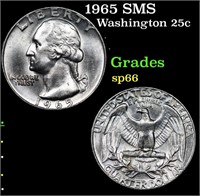 1965 SMS Washington Quarter 25c Grades sp66