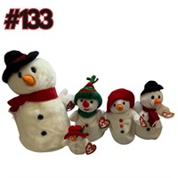 Christmas Snowman Beanie Babies Lot!