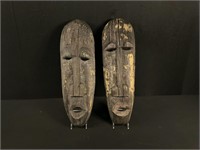 Rare Vintage Unique Large African Art Wood Masks